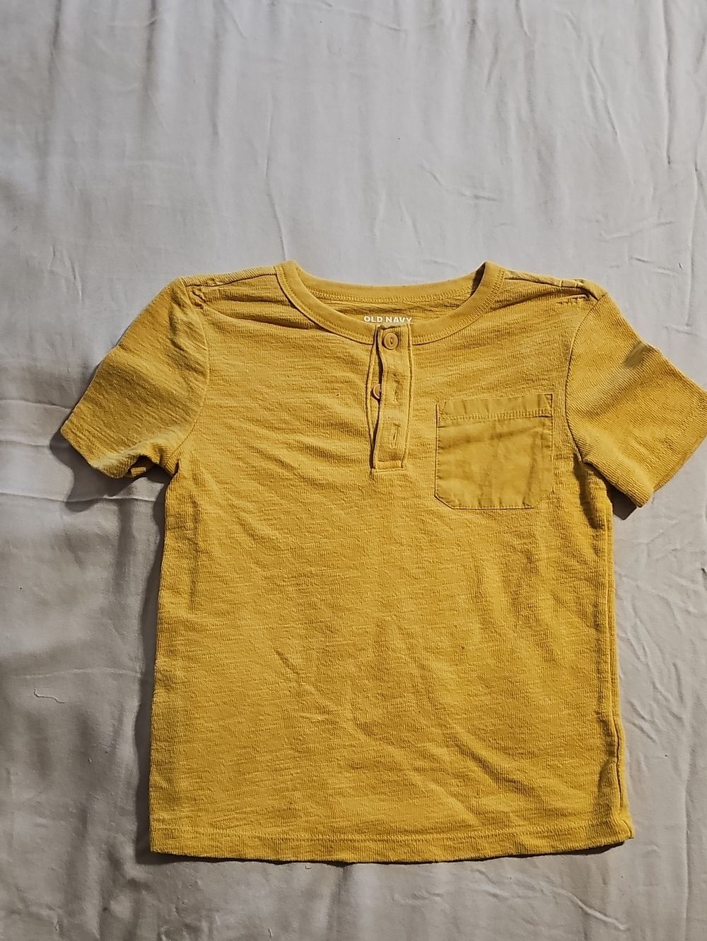 Old Navy Kids Yellow Henley Pocket Tee